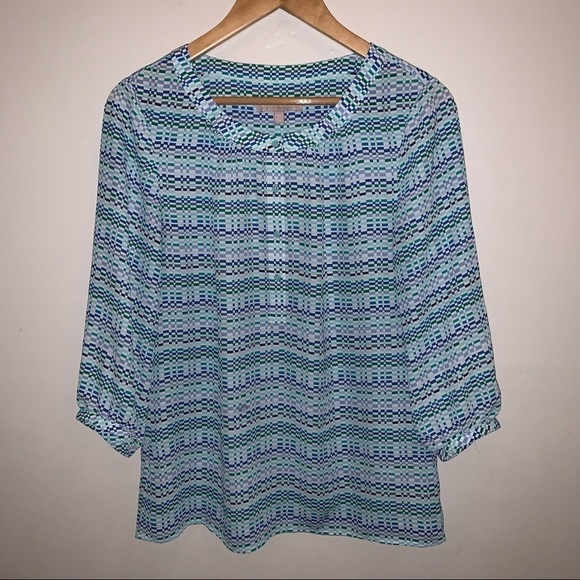 Banana Republic Blue and Green Blouse - Picture 9 of 9